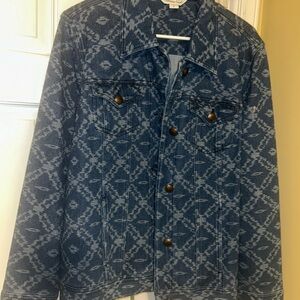 Coldwater Creek Indigo Patterned Jacket